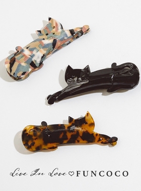 韩国新款头饰优雅竖式香蕉夹坚夹马尾发夹个性可爱猫咪发量多发夹