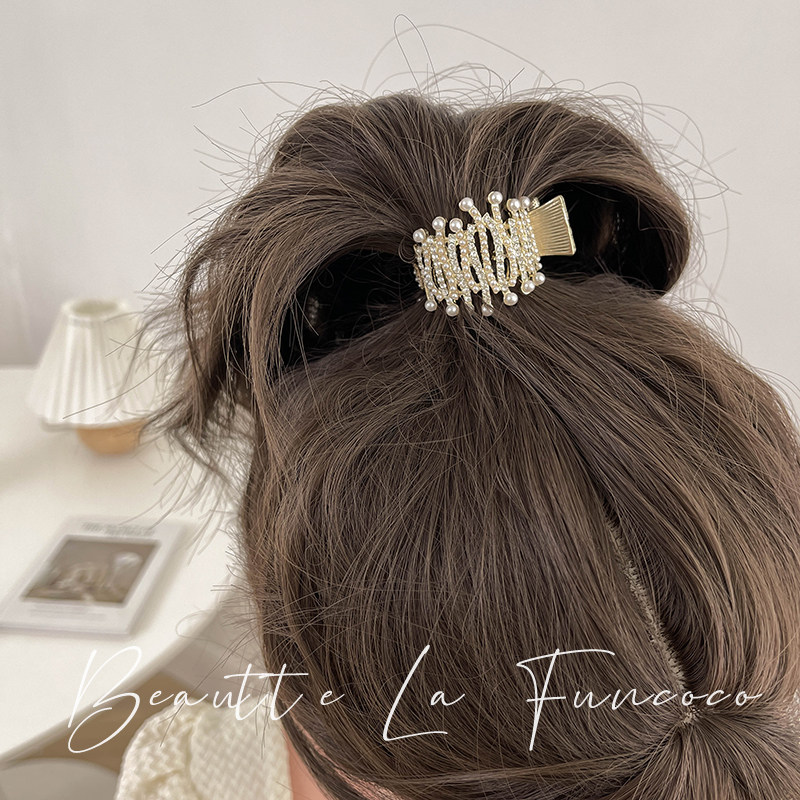 水钻小众设计感高马尾辫固定发夹