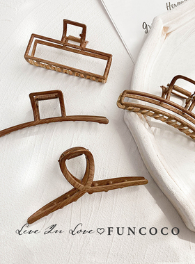 木纹高级感发量少女小号后脑勺发抓夹网红鲨鱼夹子发夹2024年新款