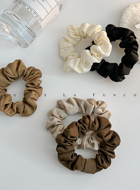 高级感纯色简约大肠发圈仿真丝小肠圈头绳2024新款高端皮筋女头饰