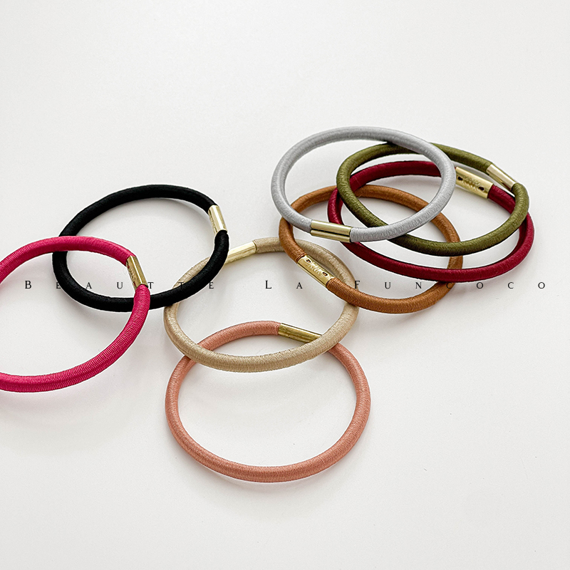 韩国进口KNK正品高弹耐用基础款橡皮筋皮套黑色替换发圈皮圈成人