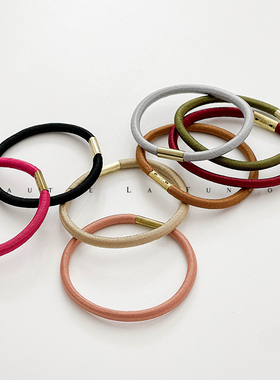 韩国进口KNK正品高弹耐用基础款橡皮筋皮套黑色替换发圈皮圈成人