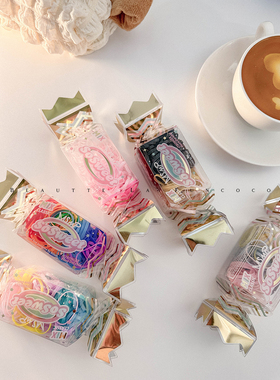 高弹一次性橡皮筋儿童彩色黑色糖果色小皮套扎辫子编头发发圈头绳