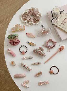 甜美粉色的温柔感~韩国东大门夏季新款发饰高级感刘海发夹鲨鱼夹