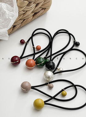 进口高颜值皮筋女扎头高马尾发圈简约气质皮套发圈高弹力耐用发圈