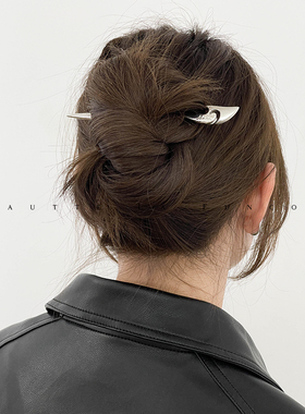 凤羽游鱼簪~简约国风金属盘发新中式发簪女簪子现代发钗子高级感