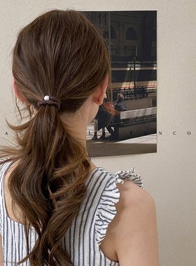 FUNCOCO｜高级感珍珠无痕头绳发圈女扎马尾新款高弹力耐用橡皮筋