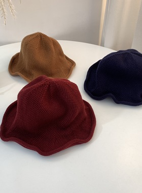 秋冬短檐帽子韩国进口休闲逛街时尚百搭圆顶遮阳帽子渔夫帽女甜美