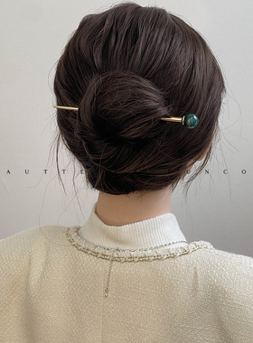 出口货高级感醋酸圆球日常简约现代旗袍簪子古风发簪盘发汉服头饰