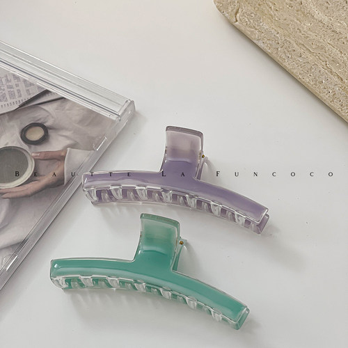 FUNCOCO｜韩国进口浅彩色系~发量少小号短发鲨鱼夹后脑勺盘发抓夹