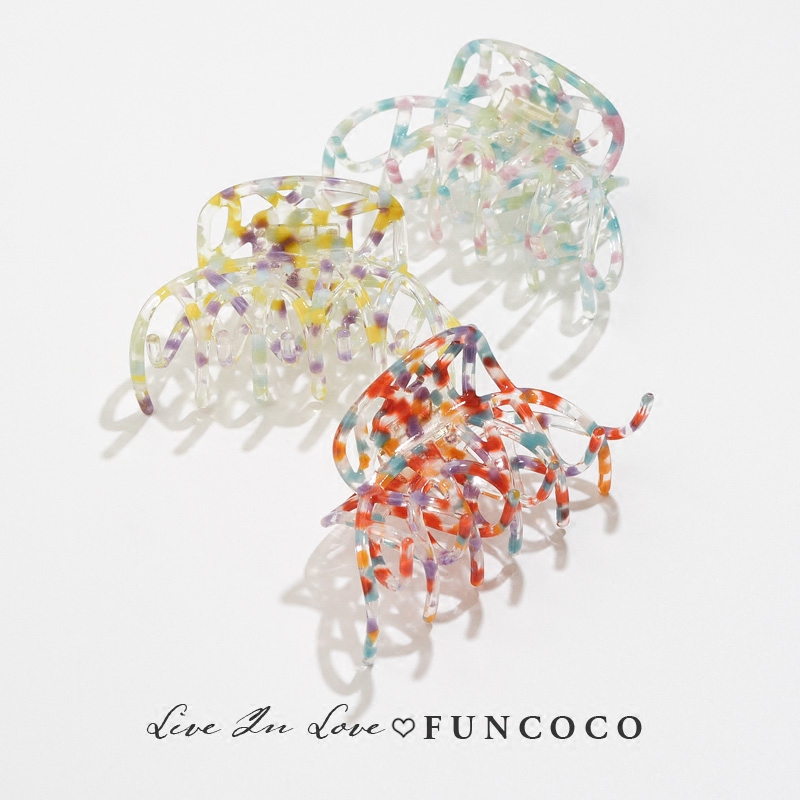 韩版发夹洗澡抓夹大号镂空发透明抓夹头发的夹子成人甜美发饰头饰