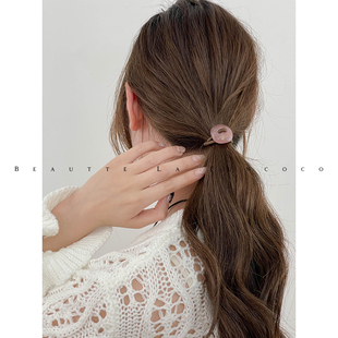 韩国进口醋酸纽扣发圈FRANCE小金标高端发饰高级感简约橡皮筋头绳