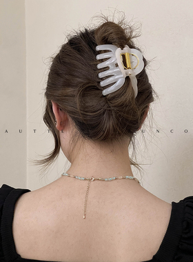 FUNCOCO｜发量多也可用~紧实加长抓齿简约气质法式优雅鲨鱼夹抓夹