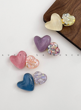 高端小巧精致爱心短烫发鸭嘴夹女小发夹新款网红洋气侧边刘海夹子