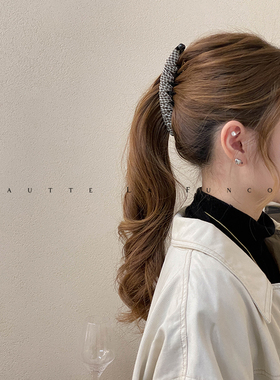 FUNCOCO｜韩系带齿防滑13cm发量多大号高马尾纹理香蕉夹竖夹超紧