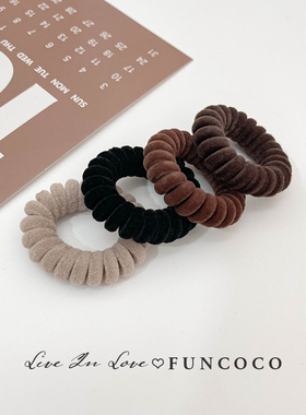 秋冬丝绒质感~大地色系不伤发电话线发圈2024年新款皮筋皮套头绳