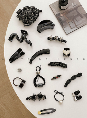 低调有质感的黑色~侧边碎发刘海夹无痕前额大鸭嘴夹子秋冬新款女