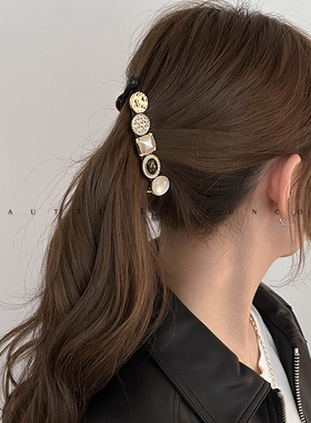 韩国进口气质头饰竖式发夹后脑勺发卡女香蕉夹优雅扎高马尾夹子