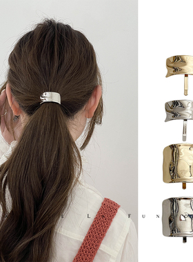 日系简约小众款~高品质金属马尾发扣挂钩发圈头绳简约高级感发饰