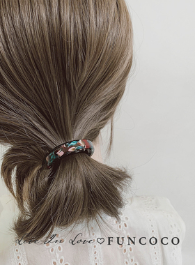 出口日本半圆醋酸头绳简约设计高级感马尾发圈网红爆款甜美马尾扣