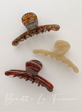 FUNCOCO醋酸简约气质高端鲨鱼夹发量少短发中号抓夹后脑勺盘发夹