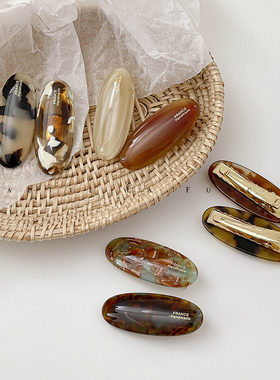 韩国气质~FRANCE小金标油画彩色醋酸简约小号刘海发夹侧边夹子女