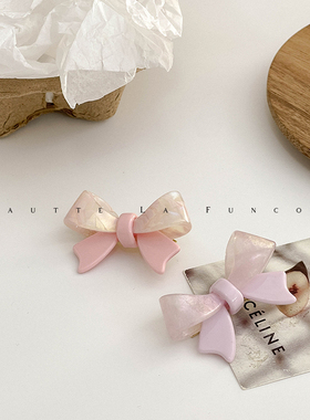 FUNCOCO｜蝴蝶结发夹女2025新款夏高端夹子侧边刘海夹鸭嘴夹发饰