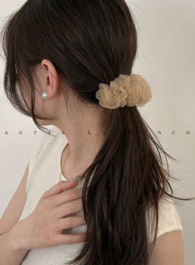 合适发量少扎头发神器横夹褶皱夏季短发半扎发夹女低马尾弹簧夹子