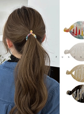 多发量大号香蕉夹韩国FRANCE竖夹后脑勺马尾夹发夹鱼嘴法式扭扭夹