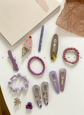 温柔の芋泥紫｜2024网红爆款发夹短发头饰女式发卡头饰品精致高档