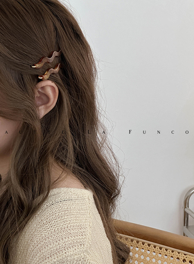 2个~复古简约几何醋酸发夹女侧边碎发刘海夹2024新款一字夹子头饰