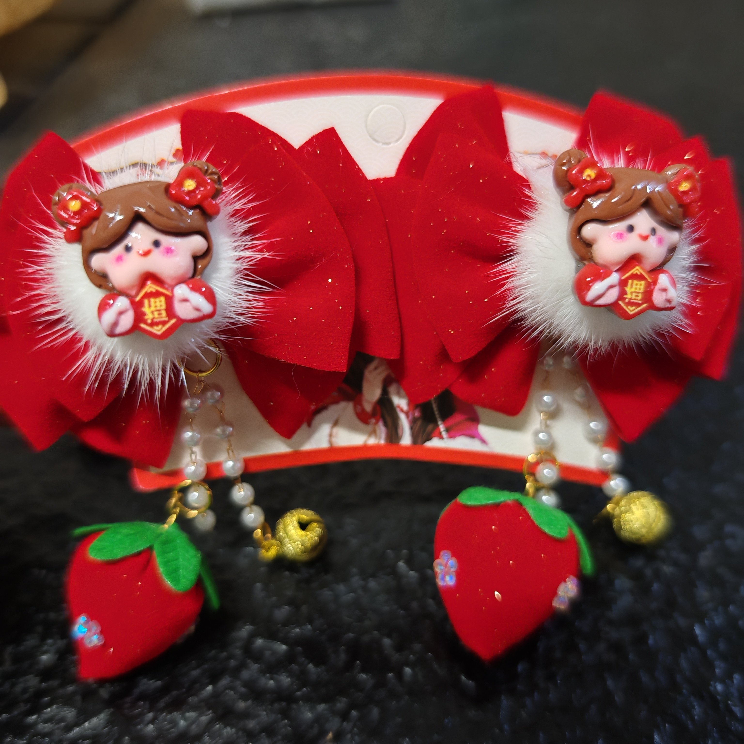 女童拜年服汉服头饰儿童过年发夹喜庆发饰2026立体草莓发夹,童装/婴儿装/亲子装,发饰,淘宝优惠券,粉丝福利购,淘宝优惠卷