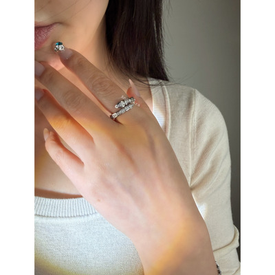 顶版银镀pt50白金蛇骨戒指不掉色