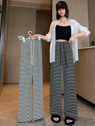 Осенние штаны для отдыха, высокая талия, свободный прямой крой