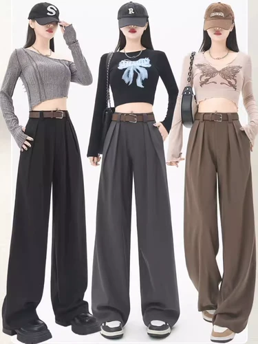 Пиджак классического кроя, осенние штаны, изысканный стиль, 2025 года, подходит для подростков, свободный прямой крой