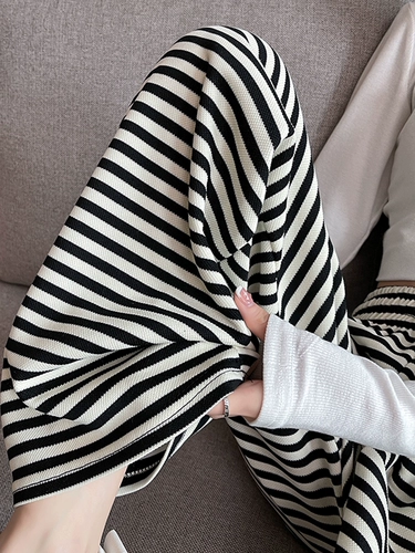 Осенние штаны для отдыха, высокая талия, свободный прямой крой