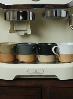 伍杯景德镇手作陶瓷裸陶泥浓缩咖啡杯日式茶杯130ML小号颜色釉