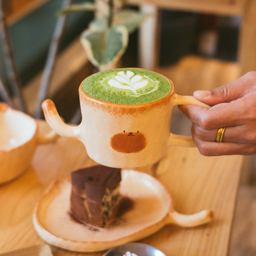 景德镇釉下彩可爱猫猫窑咖啡杯