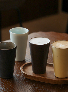 伍杯230ML景德镇日式瘦长凉水杯粗陶手冲咖啡杯文艺茶杯手握杯