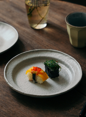 伍杯复古景德镇文艺日式点心盘盘子咖啡厅长方形陶瓷餐盘菜盘平盘