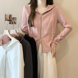 连帽开衫 2026春季 女显瘦休闲时尚 胖mm大码 上衣卫衣潮 新款