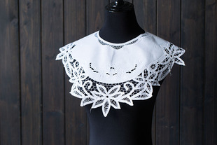 纯棉手工百代丽花边假领子