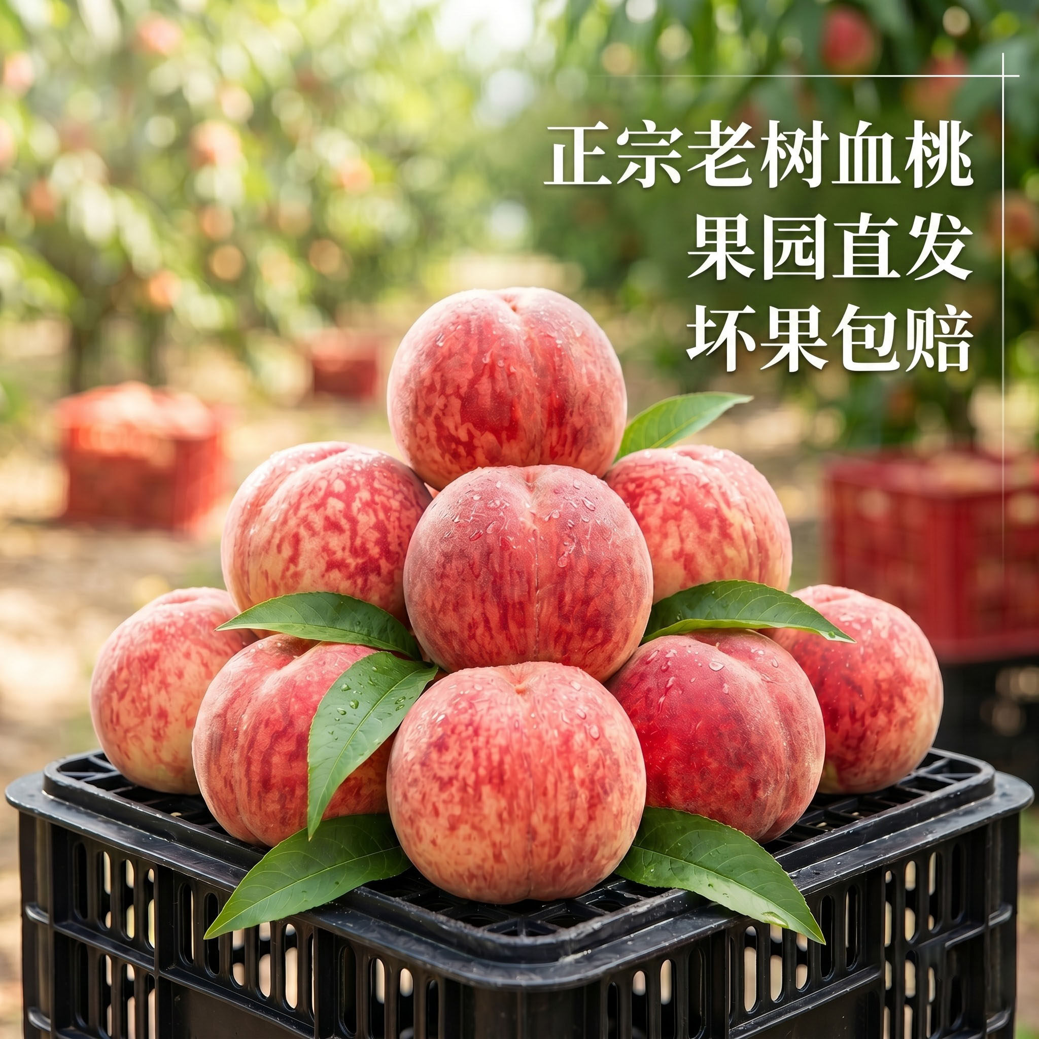 湖北老树红肉血桃现摘现发新鲜水果当季离核朱砂红心胭脂红脆毛桃