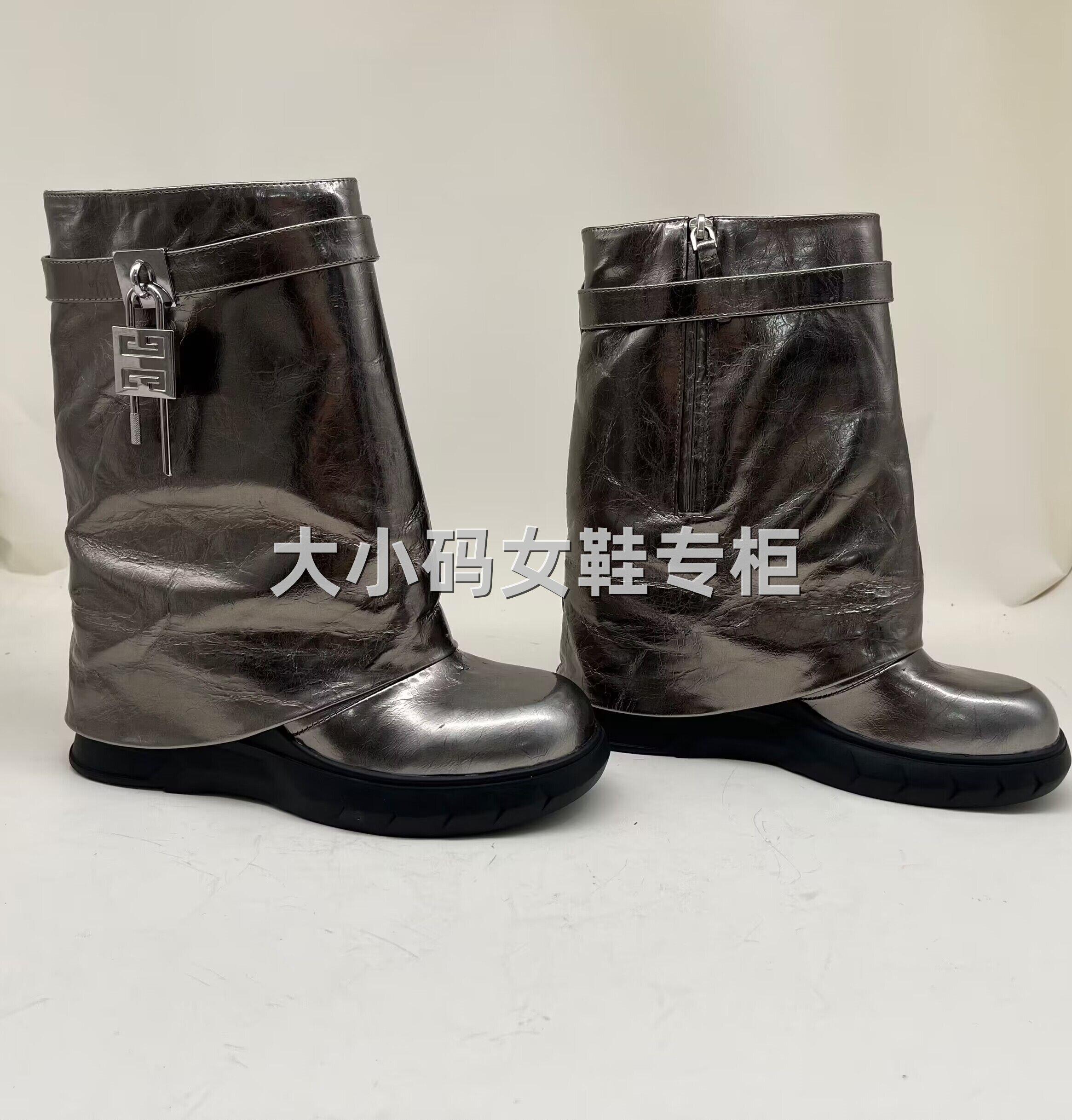 春秋冬跨境高跟侧拉链短单靴