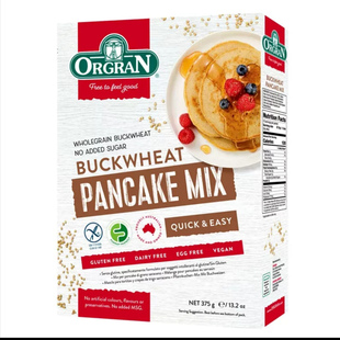 Orgran Buckwheat Pancake Mix澳冠无麸质无加糖荞麦粉班戟粉