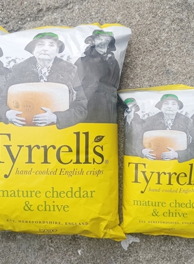 Tyrrells mature cheddar&chive泰瑞香葱芝士味手工薯片休闲零食