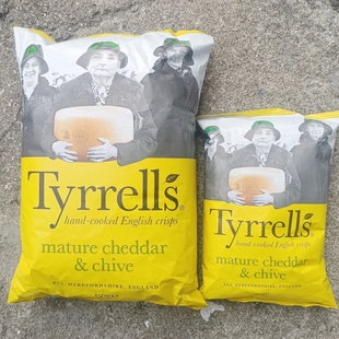Tyrrells mature cheddar&chive泰瑞香葱芝士味手工薯片休闲零食