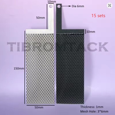 15sets Ru-Ir coated titanium anode and cathode mesh 150*50mm