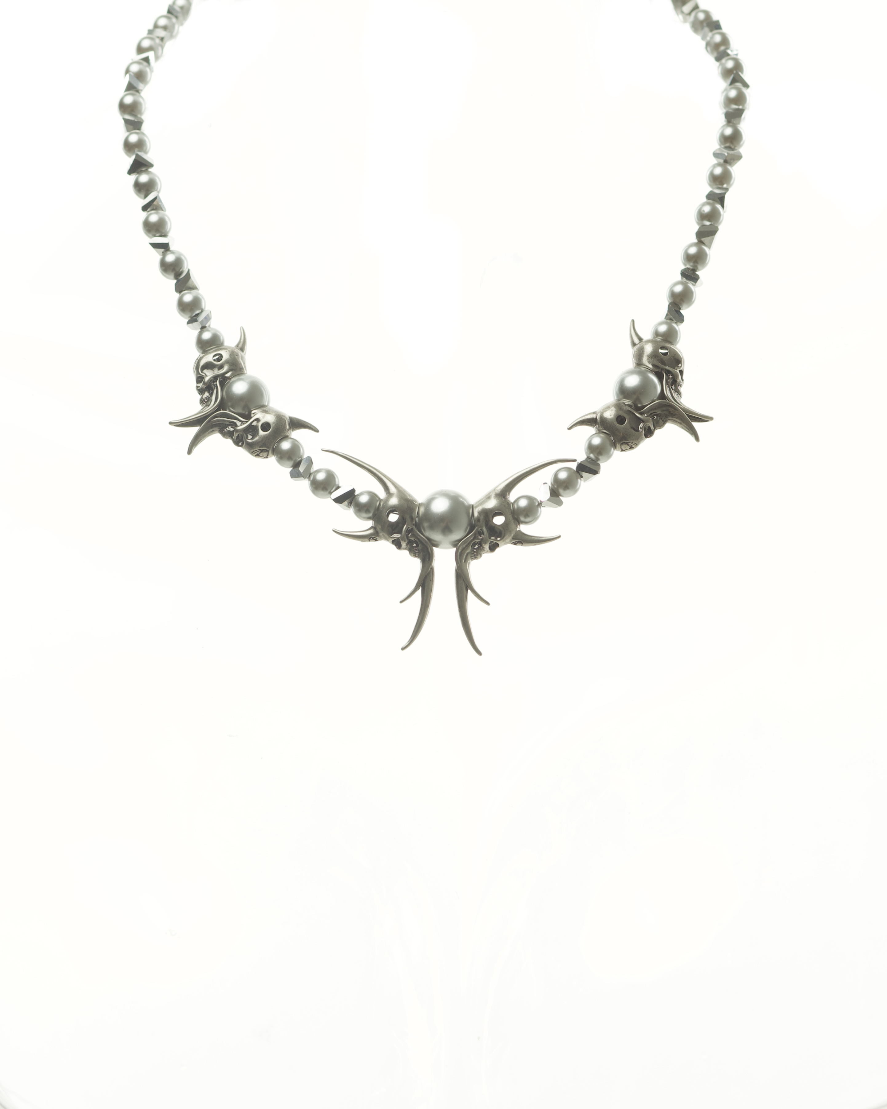 thumbnail for IIIMIII Black Painting II Series Dark Premium Sense Beaded Necklace Personality Niche Cross Collarbone Chain