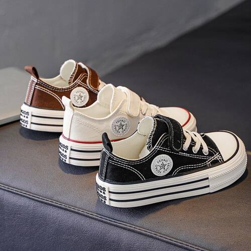 防滑软底魔术贴儿童帆布鞋春秋